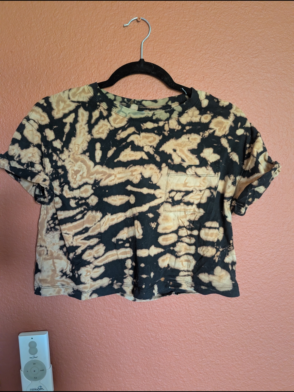 Night Moves Black & Tan Tie-Dye Crop Tee
